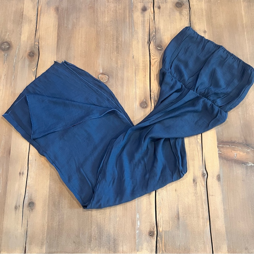 Elegant Navy Blue Beach Cover Jumpsuit